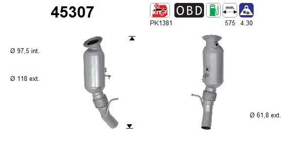 Katalysator AS 45307 AS 45307: Autokatalysator BMW X1 2019