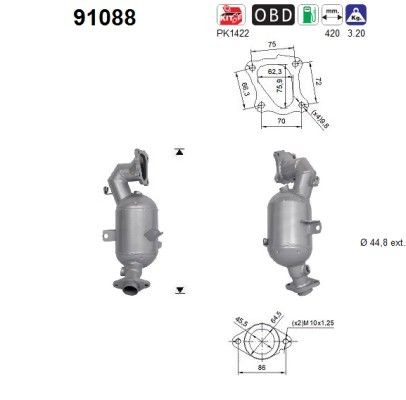 AS Catalytic converter 91088 AS 91088 genuine Suzuki Alto 5 catalytic converter price