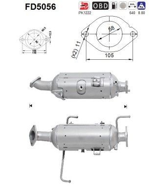 AS Kvēpu filtrs FD5056 AS FD5056 Kvēpu filtrs Citroën NEMO orģinālās