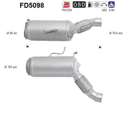 AS Filtre à particules FD5098 AS FD5098 Filtre DPF BMW F15 d'origine prix