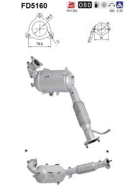 AS Partikelfilter (DPF) FD5160 AS FD5160 Partikelfilter (DPF) MITSUBISHI Santamo MPV