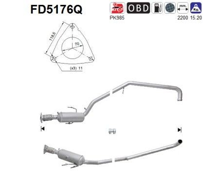 Partikelfilter (DPF) AS FD5176Q FD5176Q AS Partikelfilter (DPF) SEBRING 2004 original