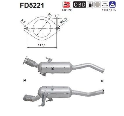 AS Φίλτρο μικροσωματιδίων FD5221 AS FD5221 Φίλτρο DPF Nissan 350z Coupe γνήσια τιμες