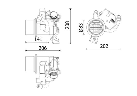MAHLE Chladič výfukových plynov CE 39 000P CE 39 000P Chladič výfukových plynov AUDI TT MAHLE