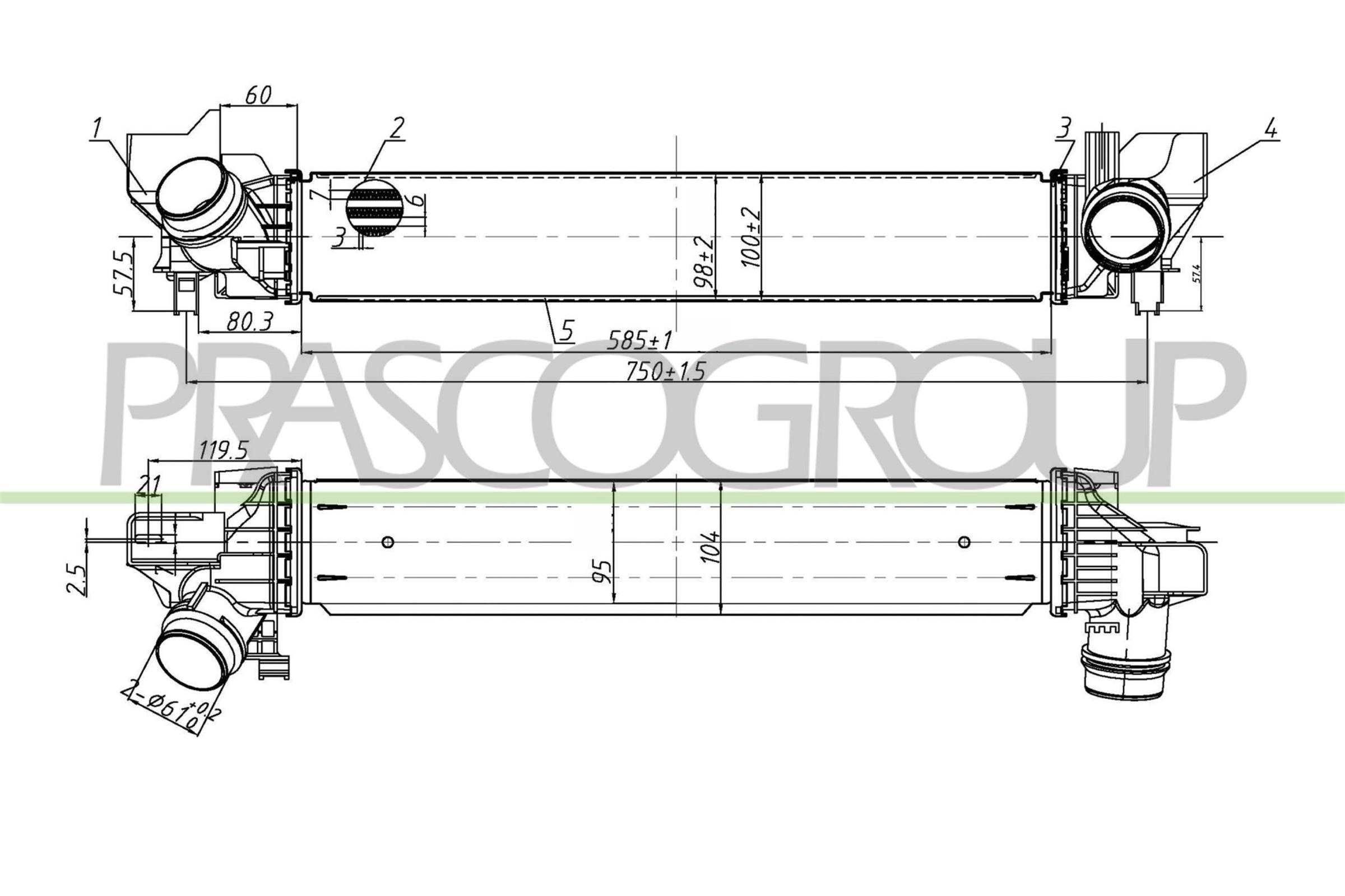 Ιντερκούλερ PRASCO BM250N001 PRASCO BM250N001 Ψυγείο αέρα υπερπλήρωσης BMW X1 2017
