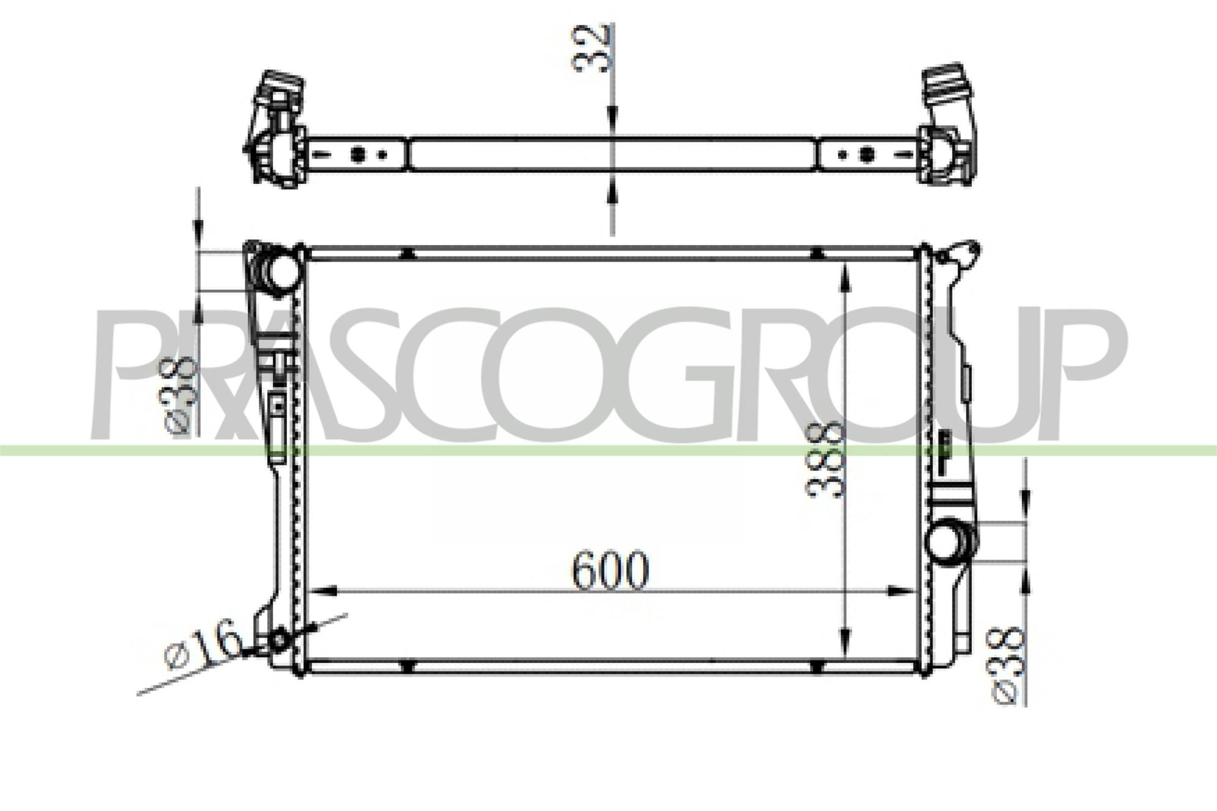 Radiateur PRASCO BM804R001 PRASCO BM804R001: Radiateur van de motor BMW X4 2025