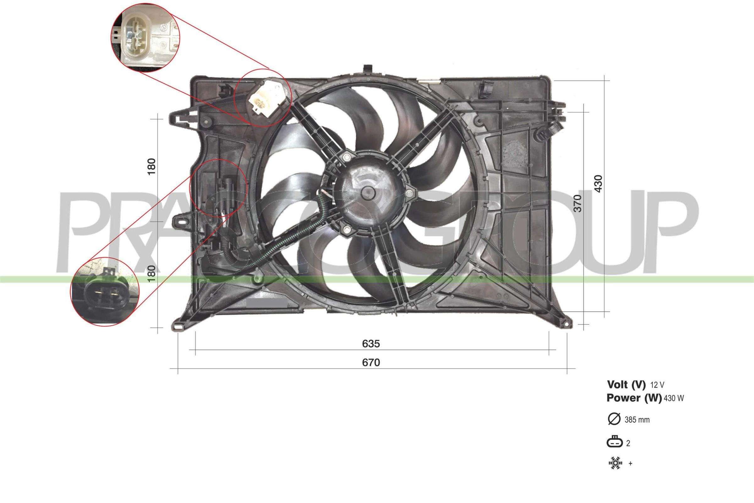 PRASCO Fan, radiator FT060F001 PRASCO FT060F001 Jeep Grand Cherokee WJ cooling fan replacement