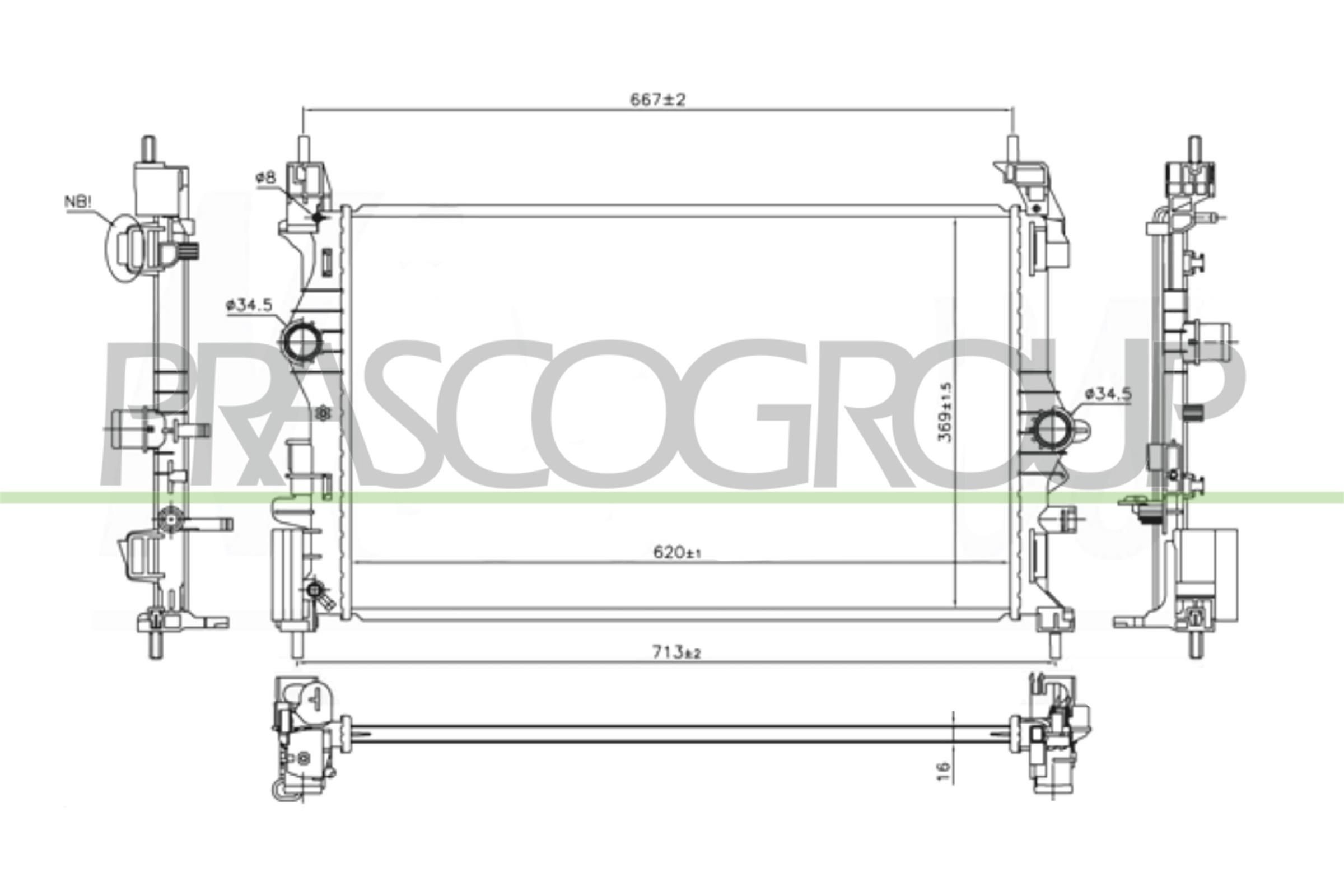 PRASCO Engine radiator OP036R003 PRASCO OP036R003 Engine radiator
