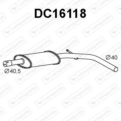 VENEPORTE Silenziatore anteriore DC16118 VENEPORTE Silenziatore anteriore DC16118
