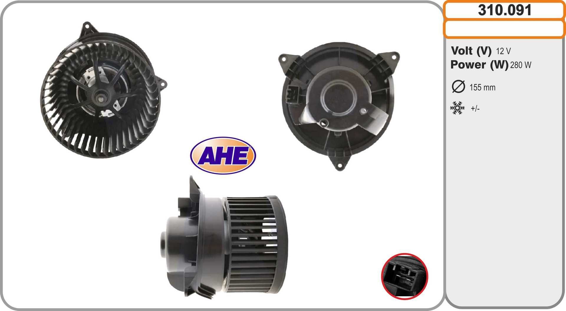 AHE Vnútorný ventilátor 310.091 310.091 Vnútorný ventilátor FORD MONDEO AHE