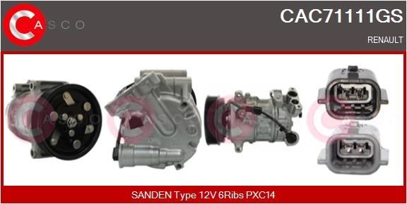 Compressore aria condizionata CASCO CAC71111GS CASCO CAC71111GS Compressore clima Renault GRAND SCÉNIC 2018