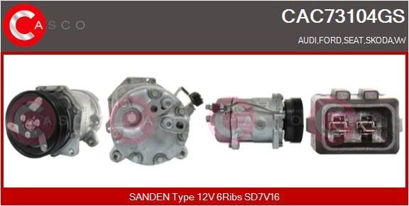 CASCO Compressore aria condizionata CAC73104GS CASCO CAC73104GS Compressore Volkswagen BORA originali