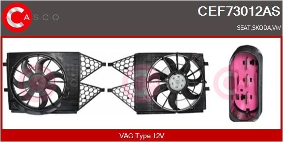CASCO Kjølevite, radiator CEF73012AS CASCO CEF73012AS Elektromotor, radiator ventilator Seat Leon 5f billige