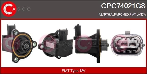 CASCO Luftcirkulationsventil, turbolader CPC74021GS CASCO CPC74021GS Alfa Romeo Giulia 952 Luftcirkulationsventil, turbolader pris