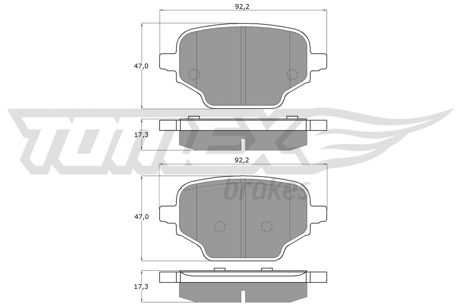 TOMEX brakes Bromsbelägg TX 19-92 TX 19-92 TOMEX brakes bromsbelägg OPEL SINTRA
