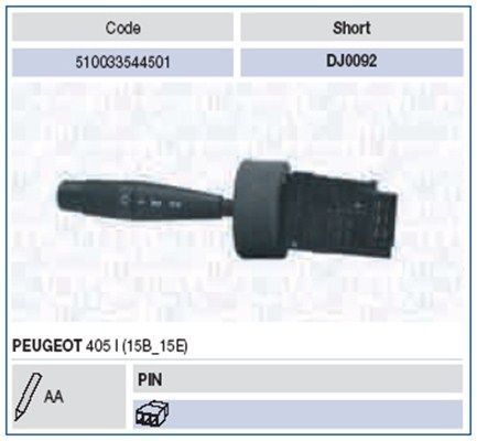 MAGNETI MARELLI Spínač riadenia 510033544501 510033544501 Spínač riadenia MAGNETI MARELLI PEUGEOT PARTNER