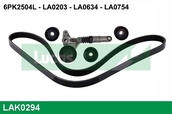 LUCAS Poly V-riem set LAK0294 Volkswagen TIGUAN Poly v riemen kit LUCAS LAK0294