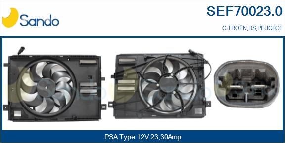 SANDO Elektromotor vetráka chladiča SEF70023.0 SEF70023.0 Elektromotor vetráka chladiča PEUGEOT 3008 SANDO