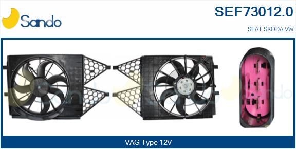 SANDO Elektrische motor, radiateurventilator SEF73012.0 SANDO SEF73012.0 Elektrische motor, radiateurventilator VW Lupo 6x1 originele prijs
