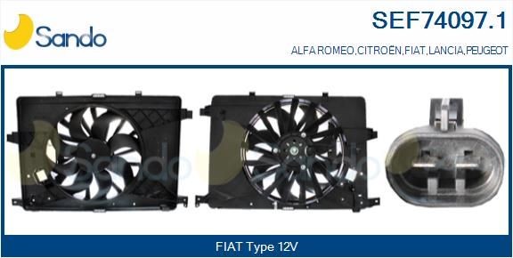 SANDO Kjølevite, radiator SEF74097.1 SANDO SEF74097.1 Elektromotor, radiator ventilator Chevy NUBIRA billige