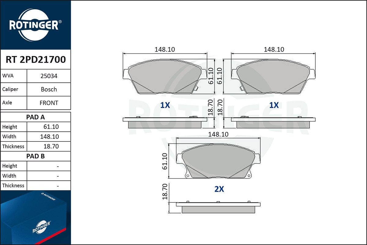 ROTINGER Kit pastiglie freni RT 2PD21700 RT 2PD21700 Pastiglie dei freni ROTINGER CHEVROLET CRUZE costo