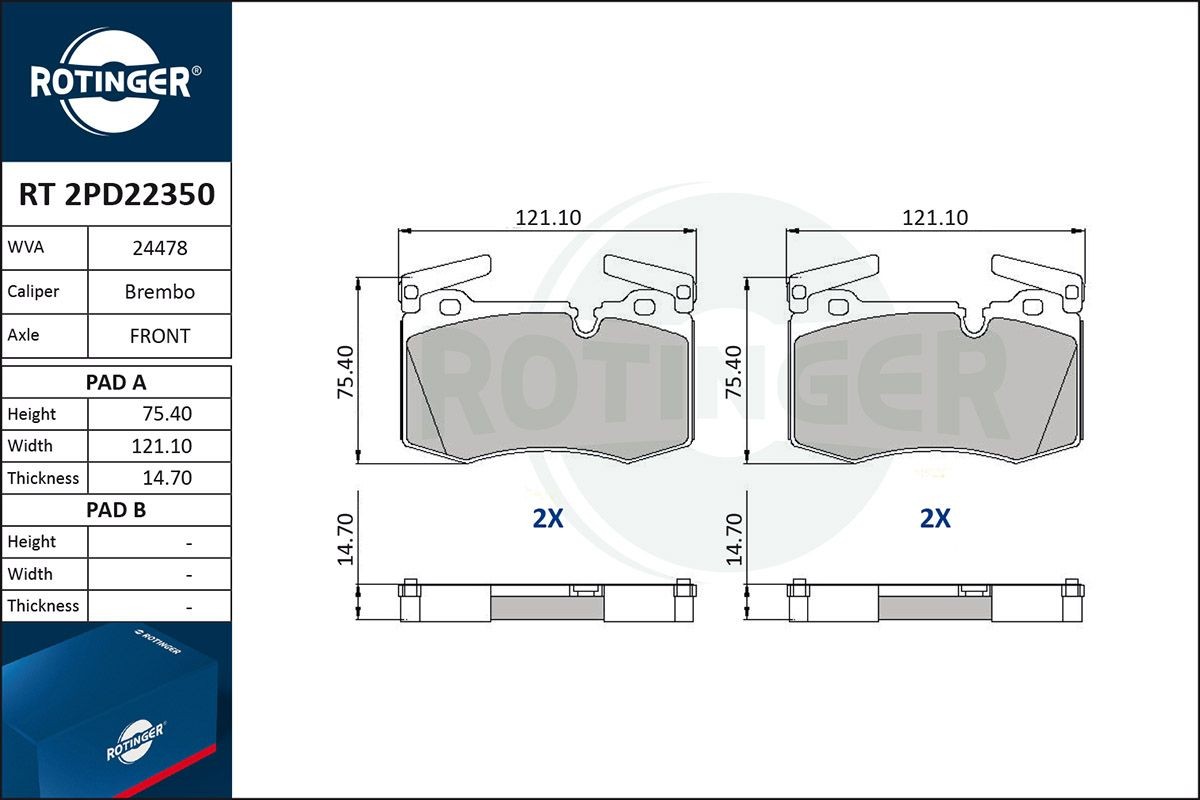 ROTINGER Kit pastiglie freni RT 2PD22350 RT 2PD22350 Pastiglie freno sportive MINI ROTINGER costo