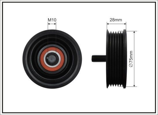 CAFFARO Geleiderol / omdraairol v-snaren 500652 CAFFARO 500652 Geleiderol poly v-riem Range Rover L494 prijs