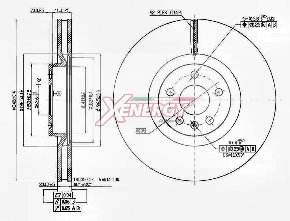 AP XENERGY Remschijf X602926 Remschijven AP XENERGY VOLVO X602926