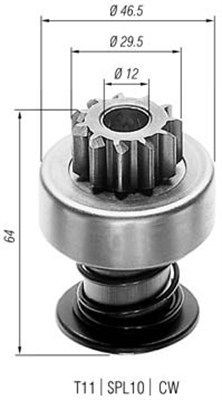 MAGNETI MARELLI Rondsel, startmotor 940113020025 Fiat MULTIPLA Vrijwielaandrijving, starter MAGNETI MARELLI 940113020025