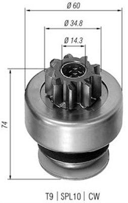 MAGNETI MARELLI Spidshjul, starter 940113020071 MAGNETI MARELLI 940113020071 originale Friløbsgear, starter DAEWOO KALOS pris