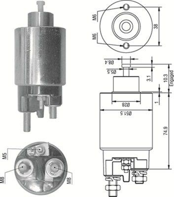 MAGNETI MARELLI Solénoïde de démarreur 940113050354 MAGNETI MARELLI 940113050354 Solénoïde de démarreur SUZUKI Alto K10 I pas cher