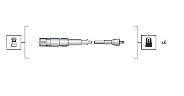 MAGNETI MARELLI Augstsprieguma vadu komplekts 941318111149 MAGNETI MARELLI 941318111149 Svečvadi Mercedes-Benz W203 cena