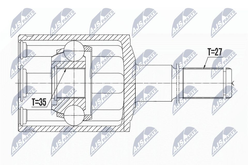 Homokineet reparatie set, aandrijfas NTY NPW-CH-028 NTY NPW-CH-028 Homokineet DODGE NEON 2025