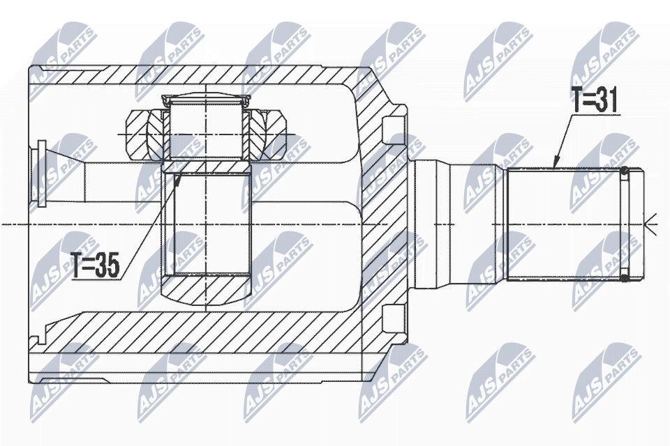 NTY Drivledd NPW-HY-525 NTY NPW-HY-525 Drivknute Kia Sorento XM originale pris
