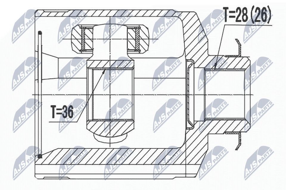 NTY Ledsats, drivaxel NPW-HY-528 NTY NPW-HY-528 Drivknut Hyundai Santa Fe cm original