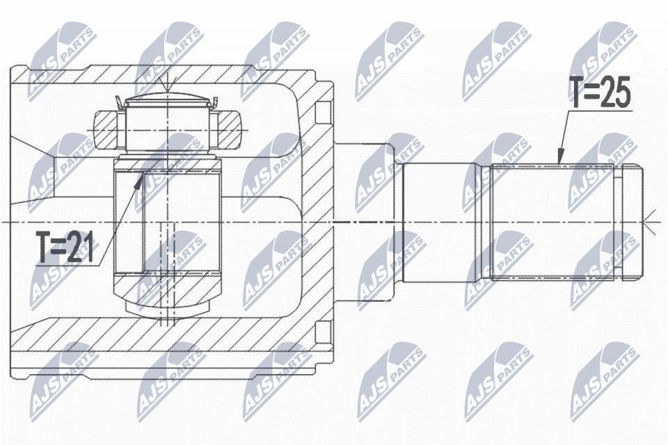 Homokineet reparatie set, aandrijfas NTY NPW-HY-554 NTY NPW-HY-554: Homokineet Hyundai i20 2017
