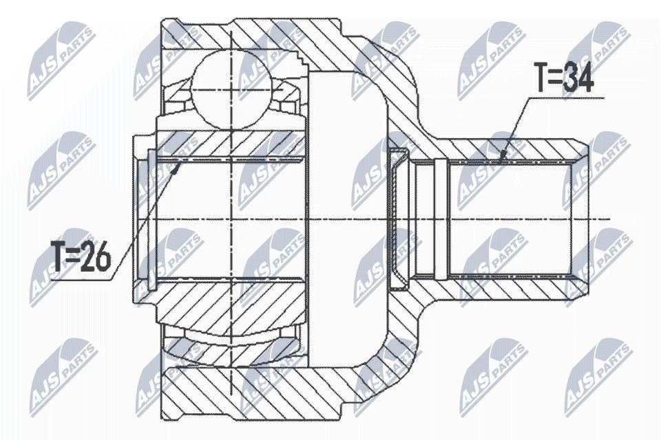 NTY Ledsats, drivaxel NPW-PL-084 NTY NPW-PL-084 Drivknut Astra J P10 original