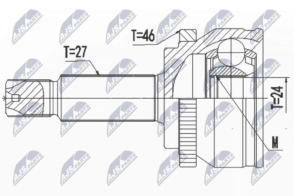 NTY Drivledd NPZ-HY-557 NTY NPZ-HY-557 Drivakselledd H100 Pickup billige