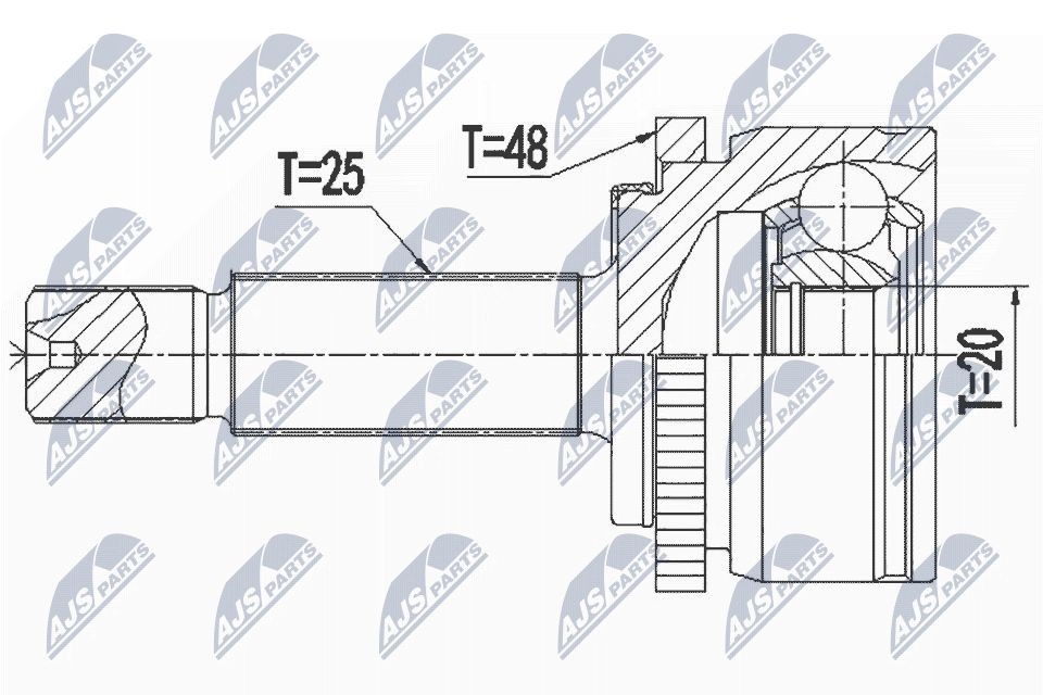 NTY Homokineet reparatie set, aandrijfas NPZ-KA-367 NTY NPZ-KA-367 Asaandrijving KIA Rio III Sedan (UB) 2012