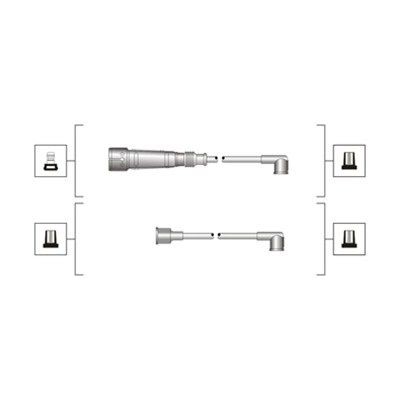 Augstsprieguma vadu komplekts MAGNETI MARELLI 941319170003 MAGNETI MARELLI 941319170003: Svečvadi Volkswagen LUPO 2003