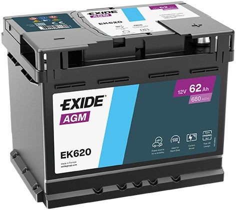 EXIDE Startbatteri EK620 Bilbatteri EXIDE Ford USA ECONOLINE AGM EK620