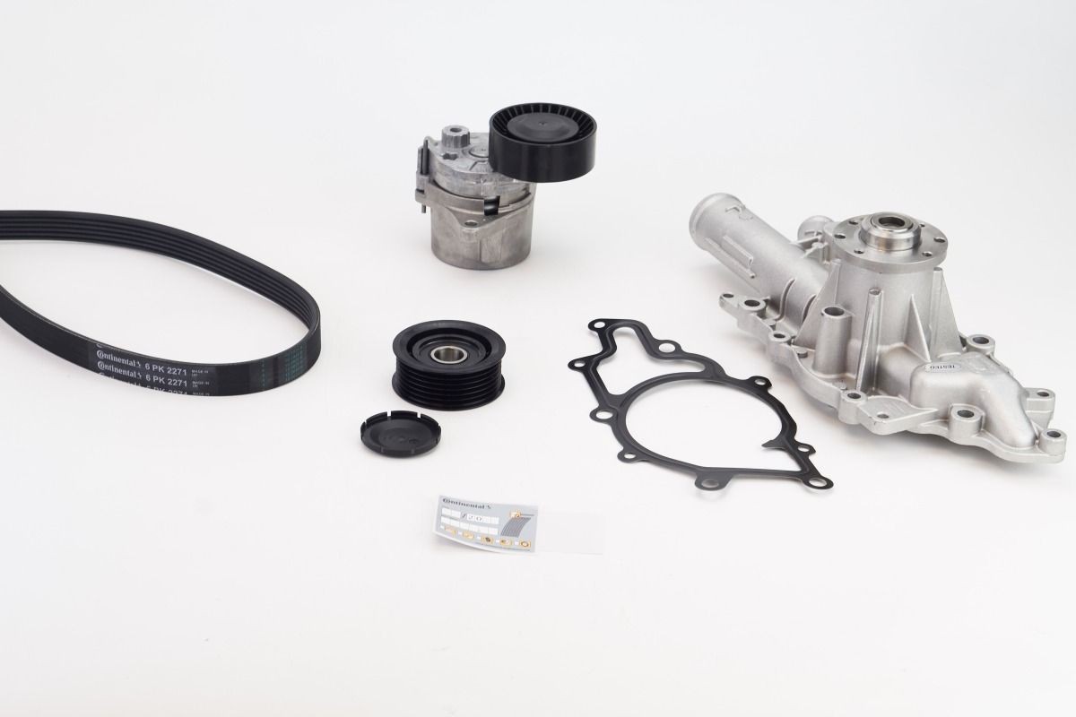 Waterpomp + Multi V-riemset CONTITECH 6PK2271WP1 CONTITECH 6PK2271WP1: Poly v riem set Mercedes VIANO 2010