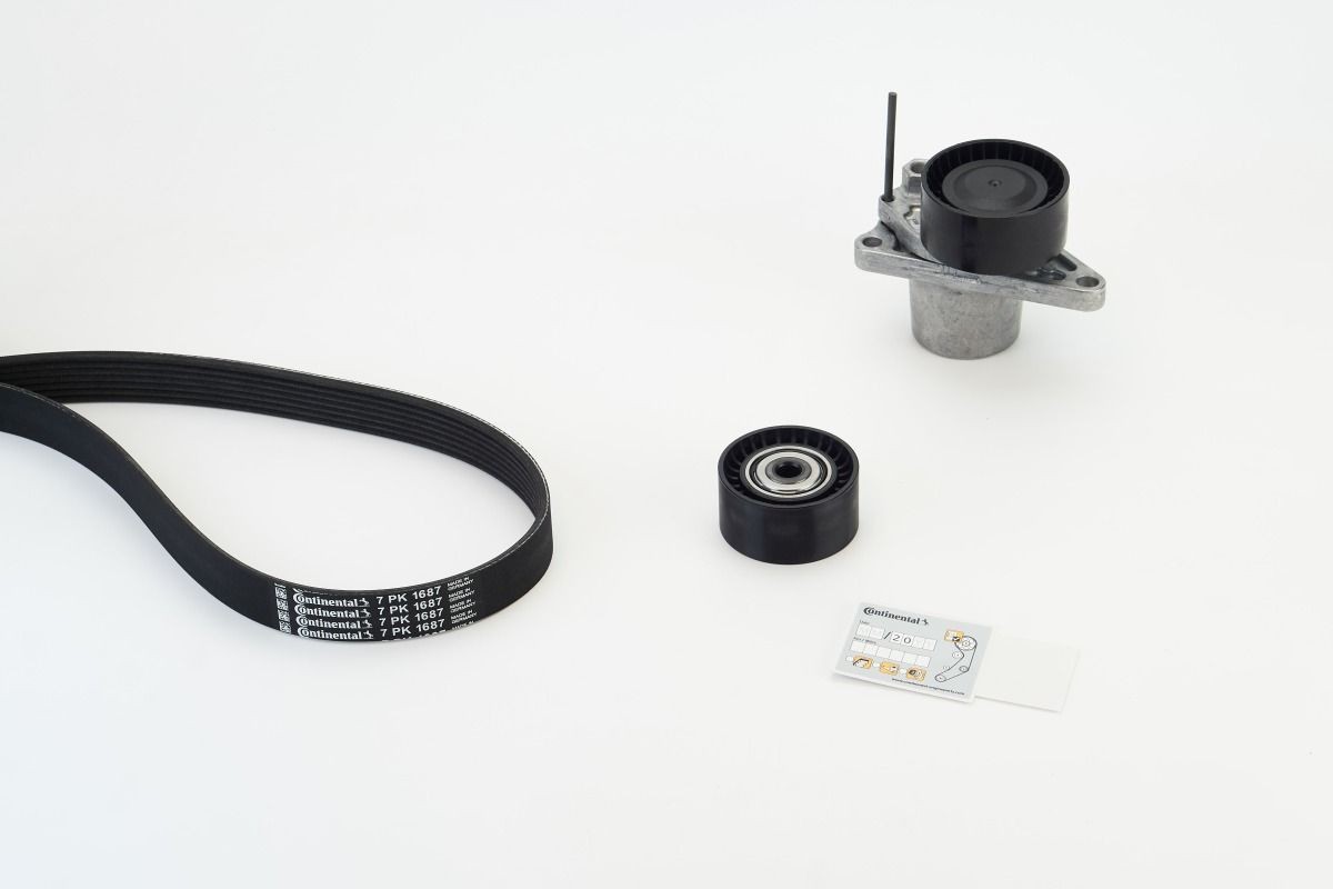CONTITECH Jeu de courroies trapézoïdales à nervures 7PK1687K1 Renault MEGANE Kit complet de courroies d'accessoire CONTITECH 7PK1687K1