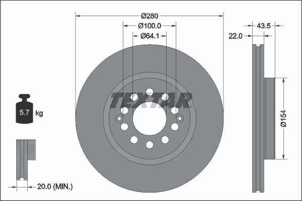 TEXTAR Disque de frein 92342603 Disque de frein sport TEXTAR MGF 92342603 pas cher