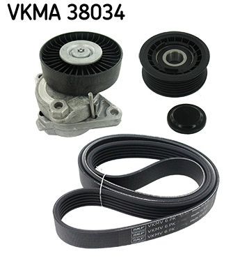 Drivremssats SKF VKMA 38034 SKF VKMA 38034 Flerspårsremssats MERCEDES-BENZ R-klass 2011