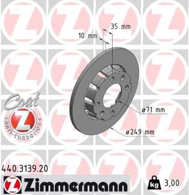ZIMMERMANN Bremžu diski 440.3139.20 440.3139.20 Bremžu disks PEUGEOT 505 ZIMMERMANN