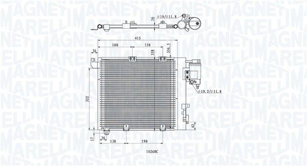 MAGNETI MARELLI Condensor voor airco 350203885000 Opel ANTARA Airco-koeler MAGNETI MARELLI 350203885000