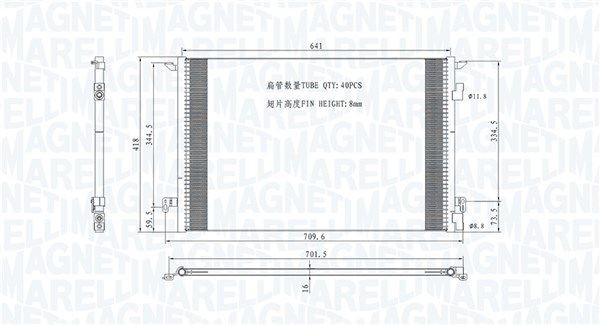 MAGNETI MARELLI Condensor voor airco 350203892000 Opel ANTARA Condensator, airconditioning MAGNETI MARELLI 350203892000