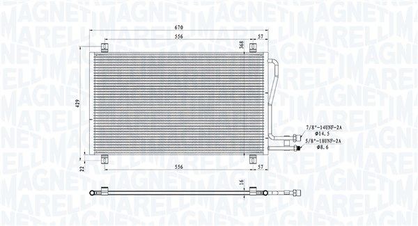 MAGNETI MARELLI Kondensator, klimaanlæg 350203913000 Kondensor AC MAGNETI MARELLI Mercedes-Benz SL 350203913000