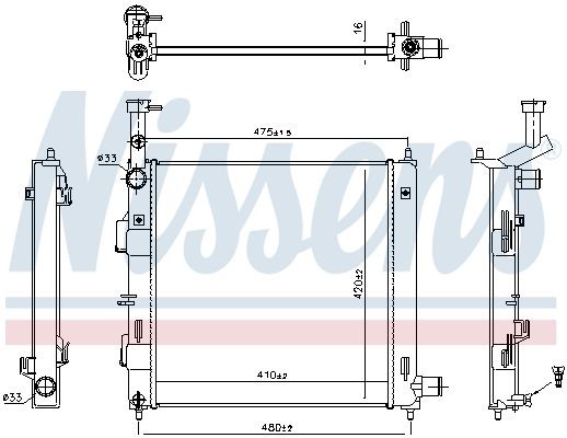 NISSENS Radiatore motore 606865 606865 costo Radiatore NISSENS KIA PICANTO